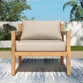 Outdoor Lounge Chair With Cushions Beige Leisure Chair Armchair Reading Chair Accent Chair Padded Chair