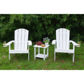 Outdoor Lounge Chairs Set Of 2 Arm Chair Reading Chair White Leisure Chair Adirondack Chair With Cup Holder