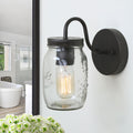 Outdoor Mason Jar Wall Sconce Black Wall Latern Lighting W4.75 X E7 X H8.75