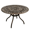 Outdoor Mesh Lattice Aluminum 48 Inch Bronze Round Dining Table