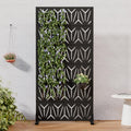 Outdoor Metal Privacy Screen Freestanding Decorative Privacy Fence Panel With Stand Weather Resistant Privacy Divider