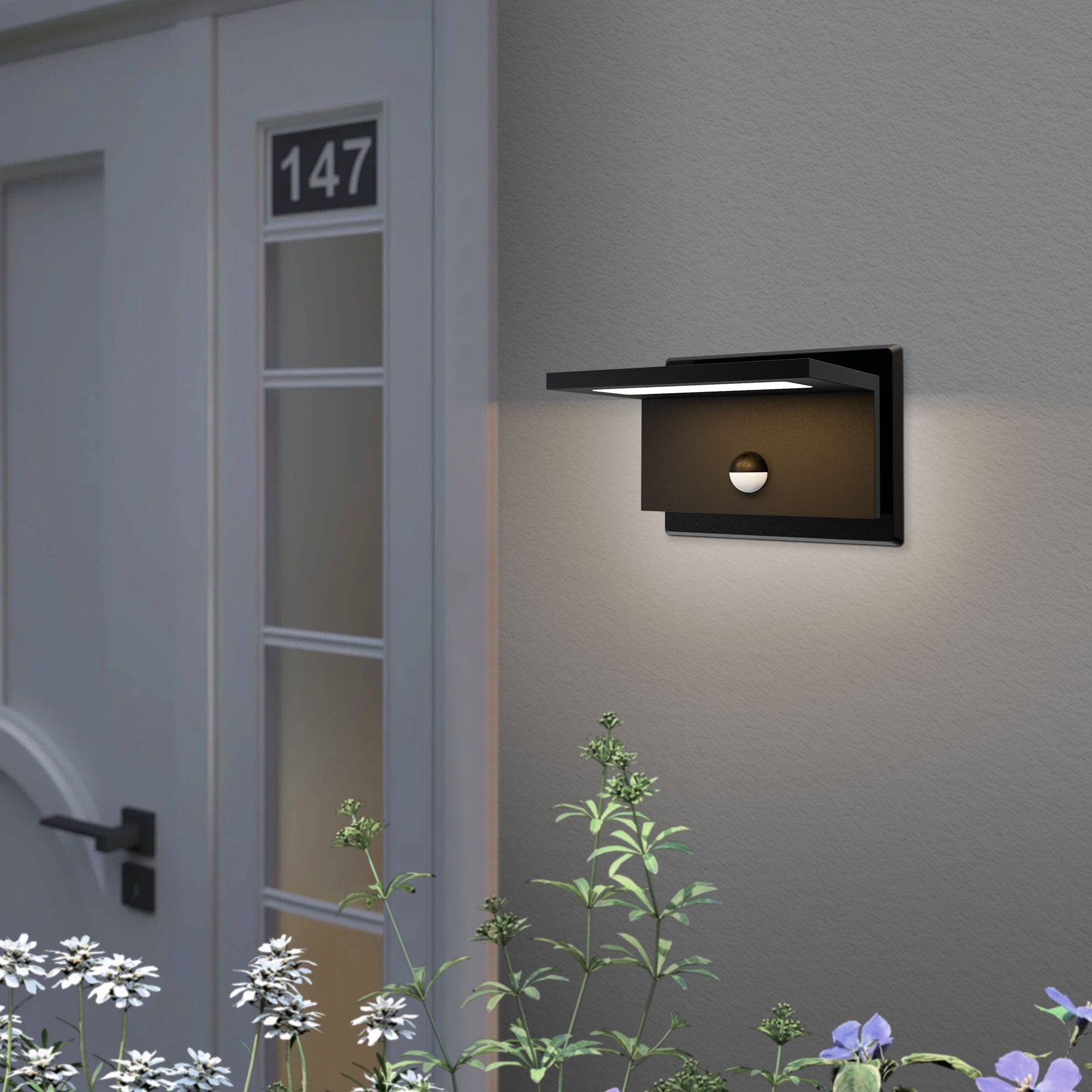 Outdoor Motion Sensor Porch Light Outdoor Wall Light Fixture Modern Led Exterior Wall Sconce For Front Door Garage Patio Garden