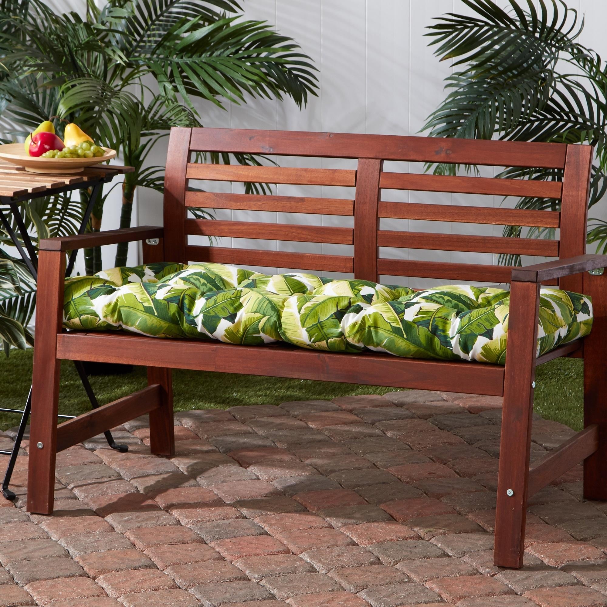 Havenside Home San Elijo Outdoor Palm Leaves Bench Cushion