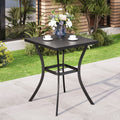 Phi Villa Outdoor Patio 31 Square Height Bar Table With Umbrella Hole 36 Height Coating Old Craft