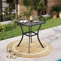 Phi Villa Outdoor Patio 31 Square Height Bar Table With Umbrella Hole 36 Height Coating Old Craft
