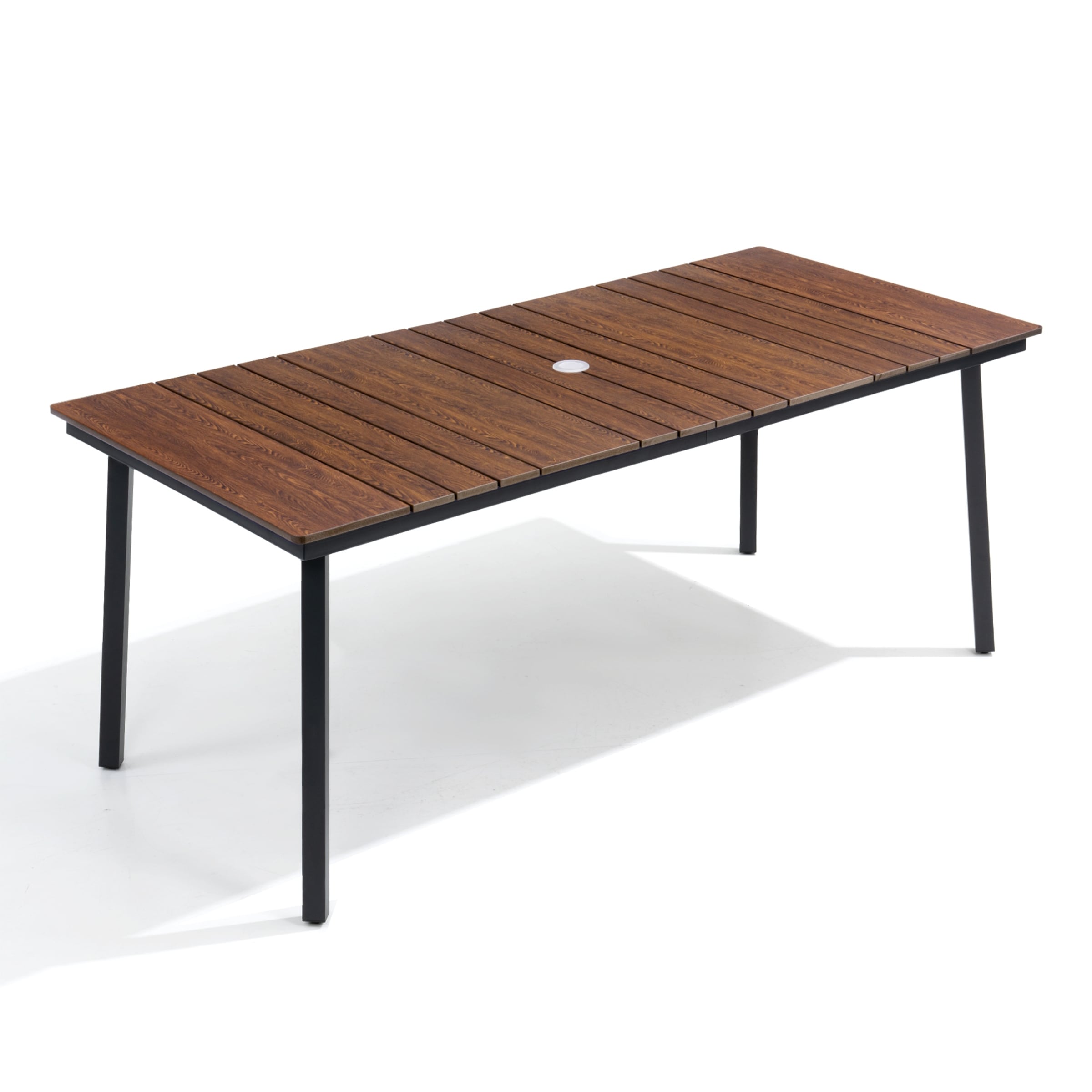 Outdoor Patio All Weather Wpc Table Top With Umbrella Hole N A