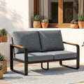Outdoor Patio Conversation Sofa With Removable Cushions