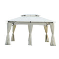Outdoor Patio Gazebo Canopy Tent With Ventilated Double Roof And Sidewall