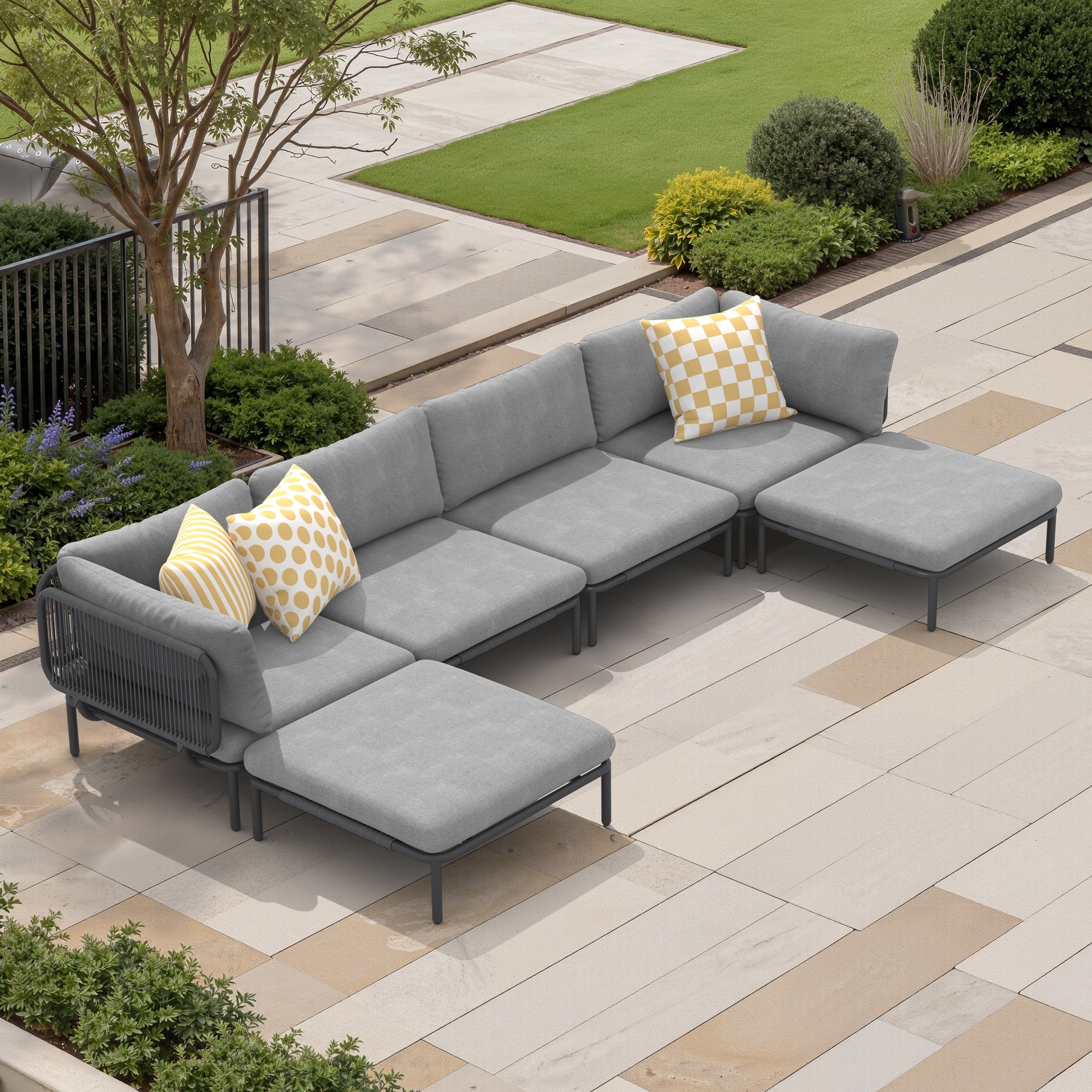 Outdoor Patio Sectional Sofa Set With Cushions Diy Free Combination Furniture
