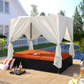 Outdoor Patio Wicker Sunbed Daybed With Cushions And Adjustable Seating For Relaxation And Comfort