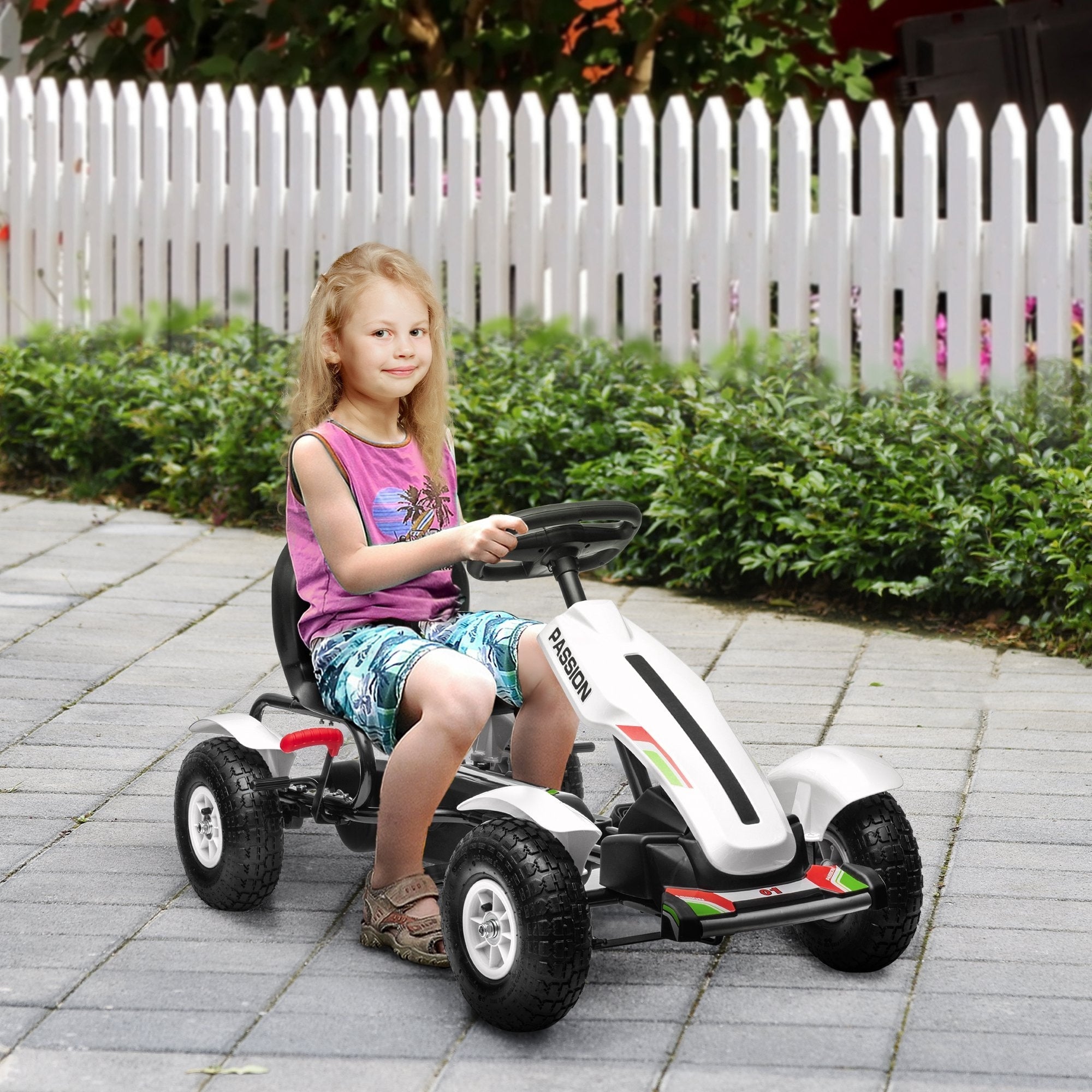 Outdoor Pedal Go Kart Ride On Pedal Car With Adjustable Seat All Terrain Car Electric Vehicle With Handbrake