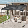 Outdoor Pergola 8 X 10 Metal Inclined Roof Pergolas Waterproof Wall Mounted Iron Sheet Shed Gazebo For Patio Garden Yard