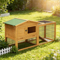 Outdoor Pet House Rabbit Hutch Is Designed For Convenient Cleaning Yellow