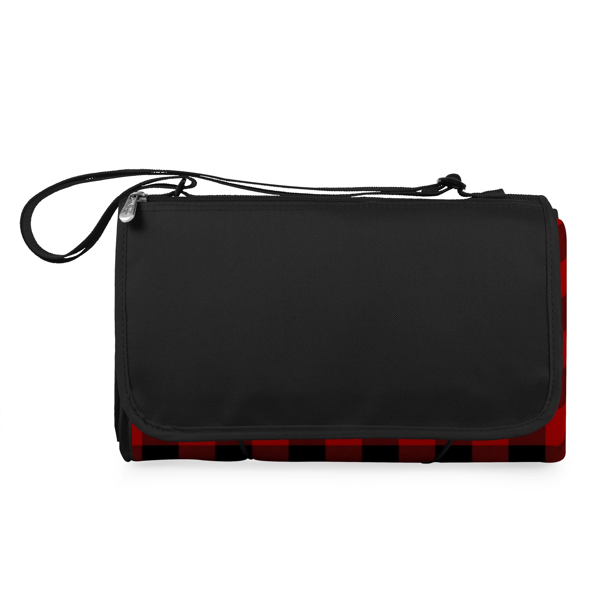 Blanket Tote Outdoor Picnic Blanket Red Black Buffalo Plaid