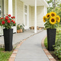 Outdoor Plant Flowerpot Set Of 2 Plastic Flowerpots Black