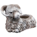 Outdoor Planter Mountain Sheep Sculpture Cream And Gray Resin 15 Inch