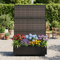 Outdoor Privacy Fence Screen Planter Box With Galvanized Steel Frame