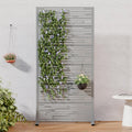 Outdoor Privacy Screen Freestanding Metal Room Divider With Modern Slatted Design Decorative 72 H X 35.5 W