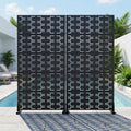 Outdoor Privacy Screen Metal Screen Fence Panel Set Of 2