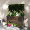 Outdoor Raised Garden Planter Box With Trellis Self Draining Design