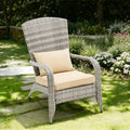 Outdoor Rattan Wicker Accent Chair With All Weather Cushions