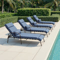 Outdoor Recliner Adjustable Chaise Lounge Chair With Cushion Pillow 79.53 L X 24.41 W X 20.08 H