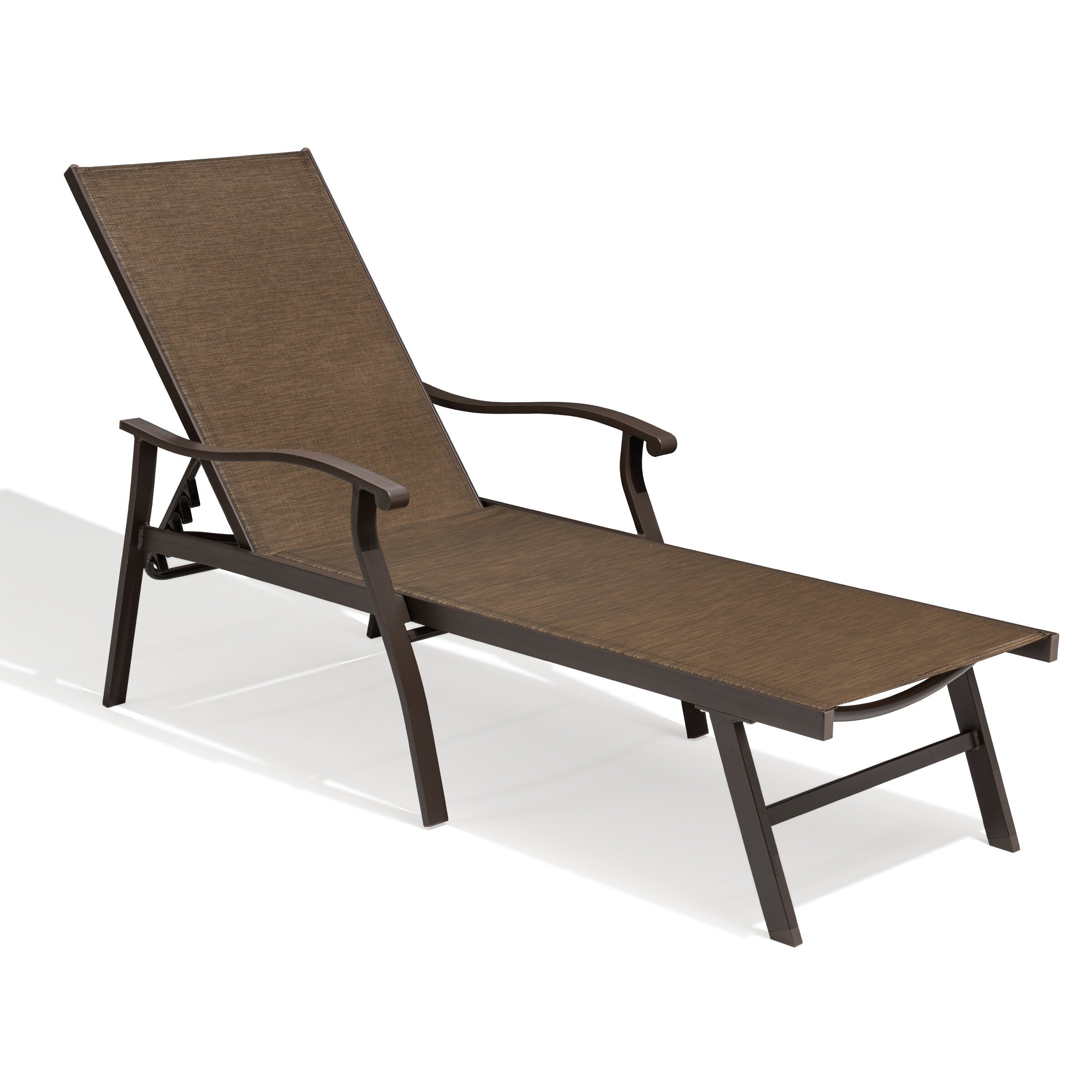 Outdoor Recliner All Weather Aluminum Adjustable Chaise Lounge Chair 76.18 L X 21.06 W X 13.58 H