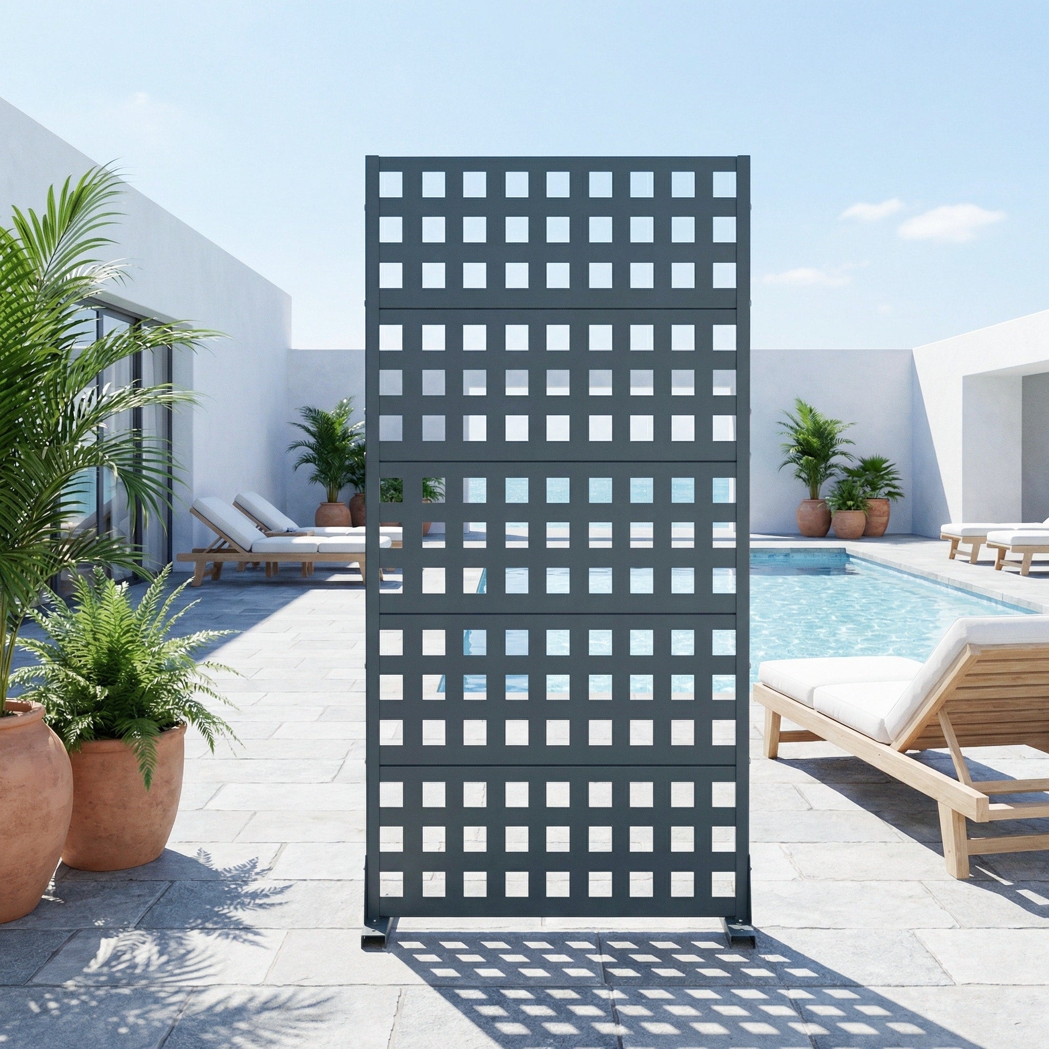 Outdoor Rectangle Privacy Screens Metal Screen Fence Panel