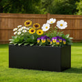 Outdoor Rectangular Metal Planter Box For Vegetables Flowers Herbs