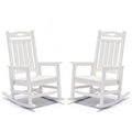 Outdoor Rocking Chair Set Of 2 Hdpe Patio Rocking Chair For Adults Oversized Outdoor Rocker For Porch Garden Lawn