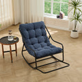 Outdoor Rocking Chair Comfy Cushion With Soft Thick Cushion For Living Room Bedroom Reading Room Black Frame With Cushion