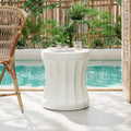 Outdoor Round Concrete Antique White Side Table Living Room Mgo End Table