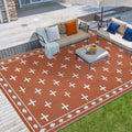 Outdoor Rug Waterproof Plastic Straw Mat Geometric For Rv Patio Camping Backyard