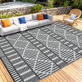 Outdoor Rug Waterproof Reversible Plastic Rug Easy Clean For Rv Patio Balcony Camping