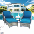 Outdoor Sectional Conversation Sets With 2 Swivel Rocking Chairs Patio Chat Set With 2 Ottomans Side Table