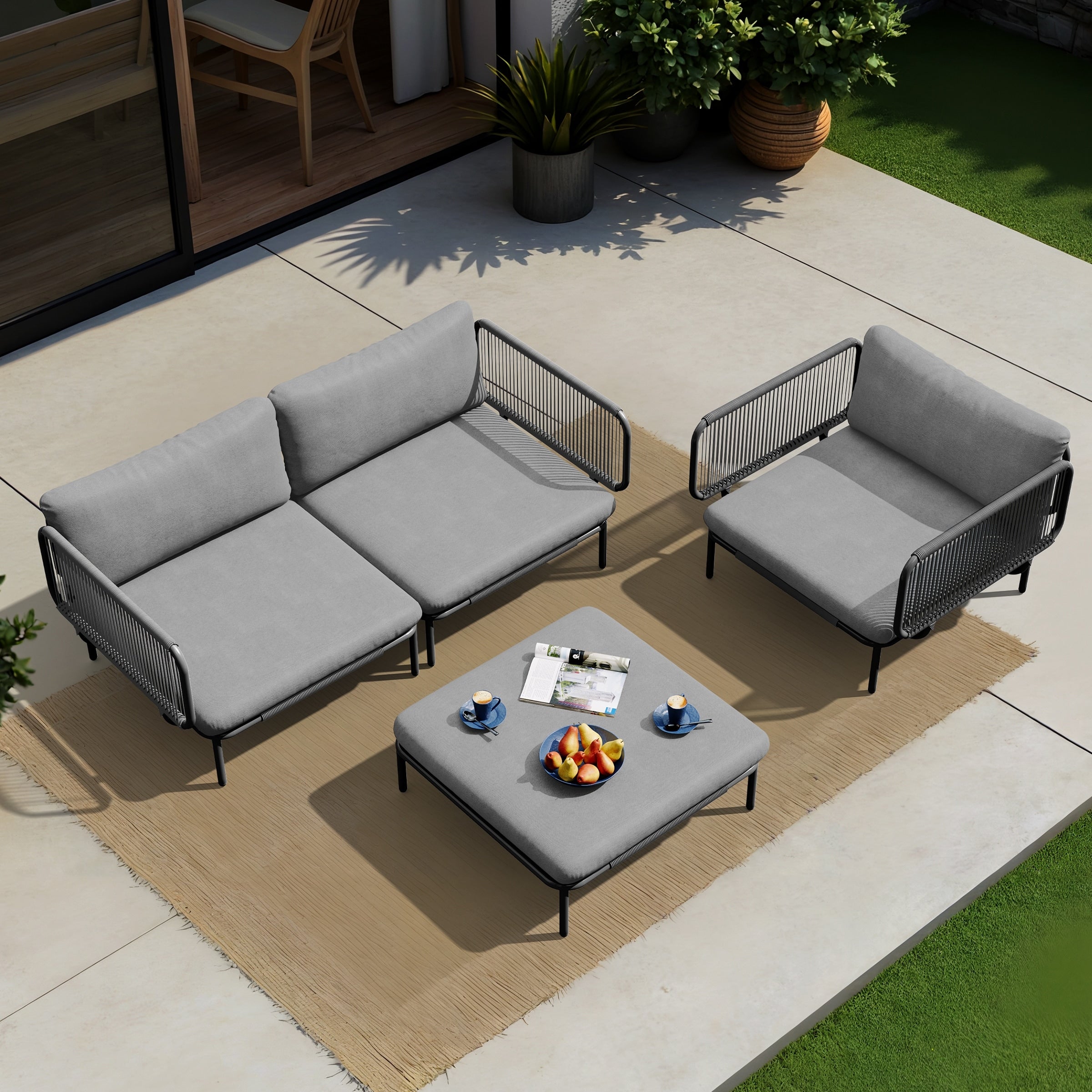 Outdoor Sectional Sofa Set With Cushions Patio Furniture Diy Free Combination