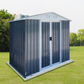 Outdoor Storage Sheds 6Ftx4Ft Apex Roof Grey Weatherproof Heavy Duty Tool Shed For Backyard Patio Garden