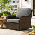 Outdoor Swivel Rattan Lounge Chair Single 360 Rotation
