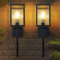 Outdoor Wall Sconce With Clear Ribbed Glass Waterproof Exterior Wall Lantern For House Exterior Front Door Garage Patio 2 Pack
