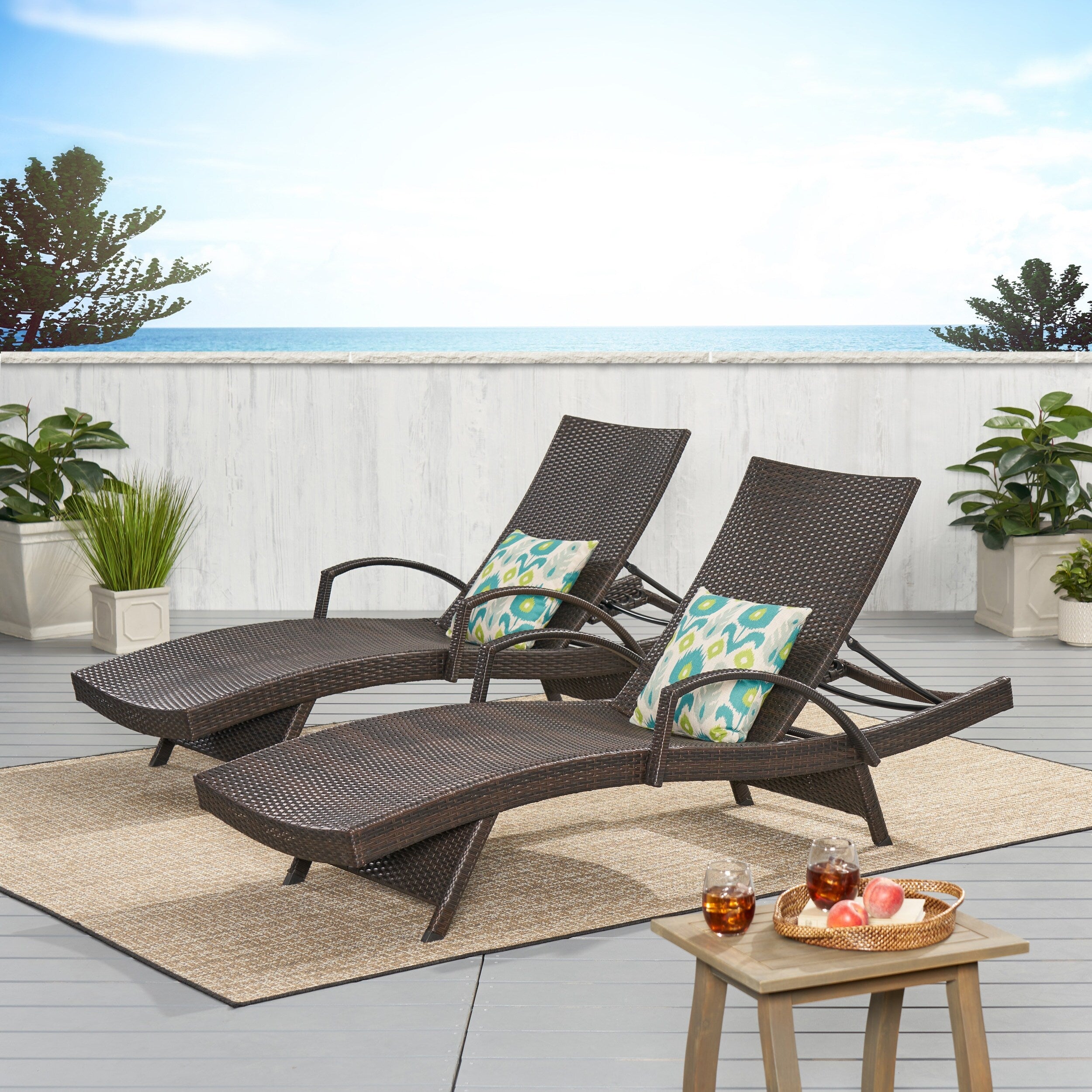 Havenside Home Vilano 3 Piece Outdoor Lounge Set