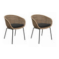 Outdoor Wicker Rattan Bucket Chair With Cushion Set Of 2 Weather Resistant Patio Chair