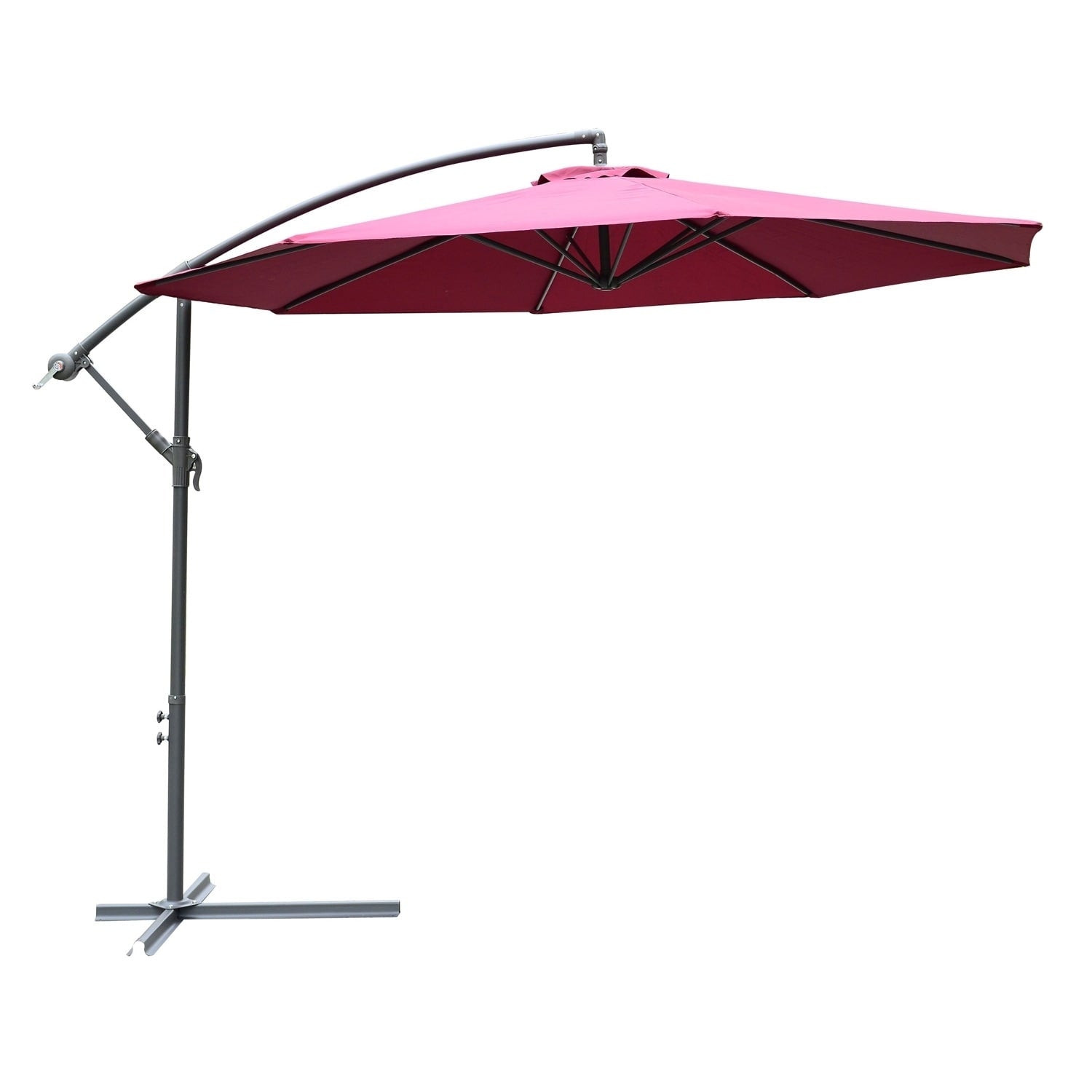 Outsunny 10 Steel Hanging Offset Patio Umbrella With Stand