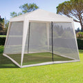 Havenside Home Quili Cream 10X10 Folding Screened Sun Shelter Canopy