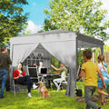 Outsunny 10 X 10 Ft Pop Up Canopy Tent With Sidewalls Upf50 Outdoor Portable Instant Canopy Shelter With Carry Bag Sandbags