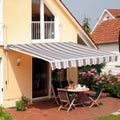 Outsunny 10 X 8 Manual Retractable Sun Shade Patio Awning Red