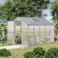 Outsunny Portable Outdoor Walk In Garden Greenhouse With Roof Vent And Rain Gutter 10 L X 6.25 W
