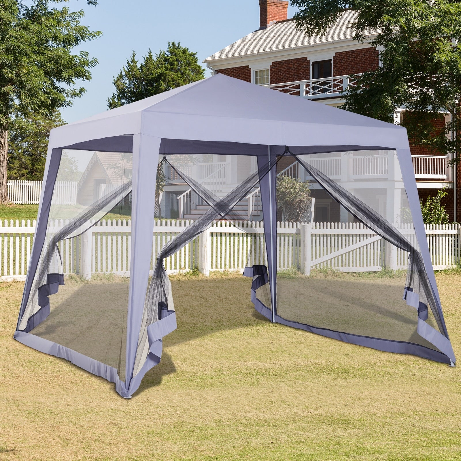 Havenside Home Quili Grey 10X10 Folding Screened Sun Shelter Canopy