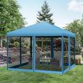 Outsunny Pop Up Canopy Shelter Party Tent With Mesh Walls