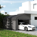 Outsunny 10 X 15 Heavy Duty Metal Carport Waterproof Garage Car Canopy Shelter With Galvanized Metal Roof