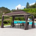 Outsunny 10 X 13 Steel Outdoor Garden Gazebo With Curtains